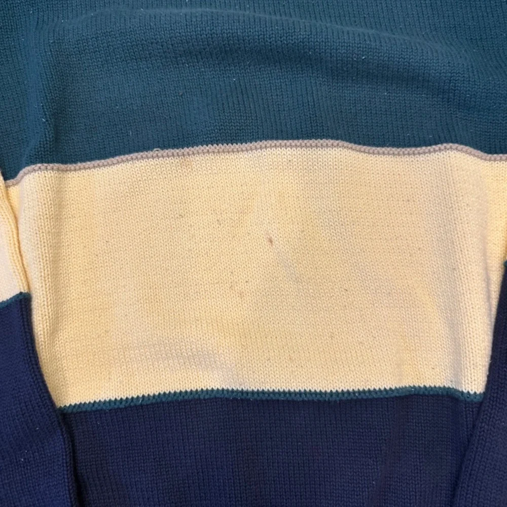 Lord Jeff Vintage Mens Large Colorblock‎ Cotton Crewneck Sweater Made in USA 90s